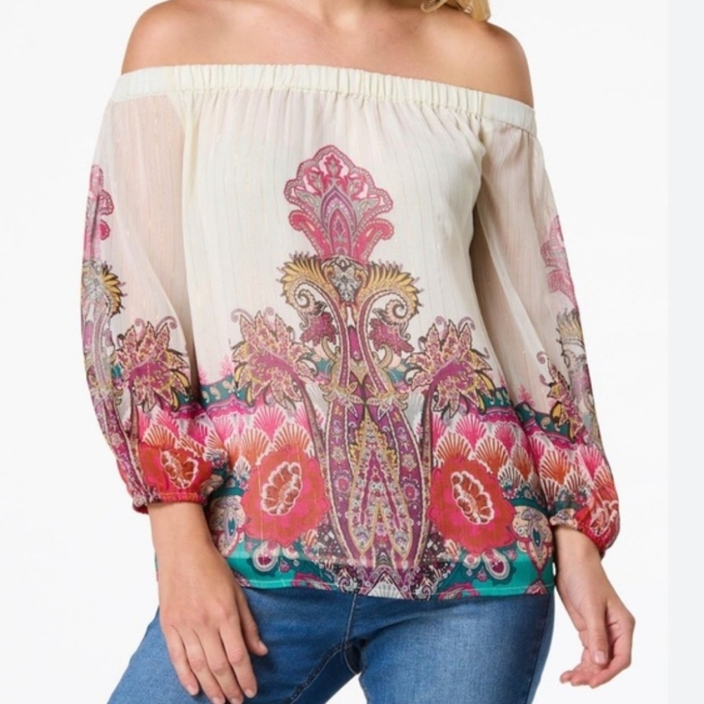 Cato Off The Shoulder Printed Top